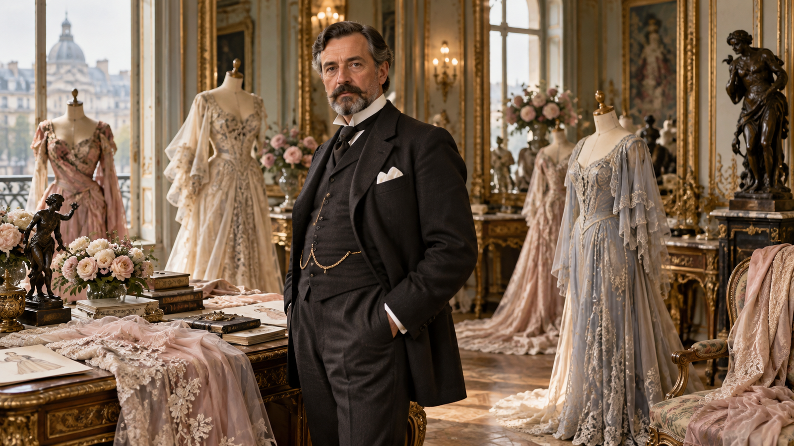 Retrato recreado de Jacques Doucet en su maison de couture parisina