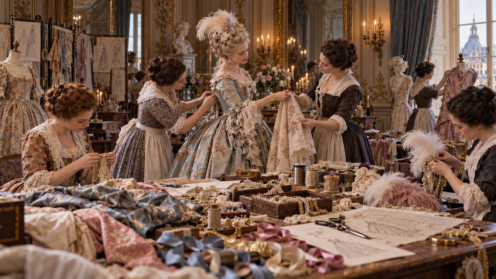 Oficios de la moda antes del couturier: costura, adornos, tejidos y participación de la clienta