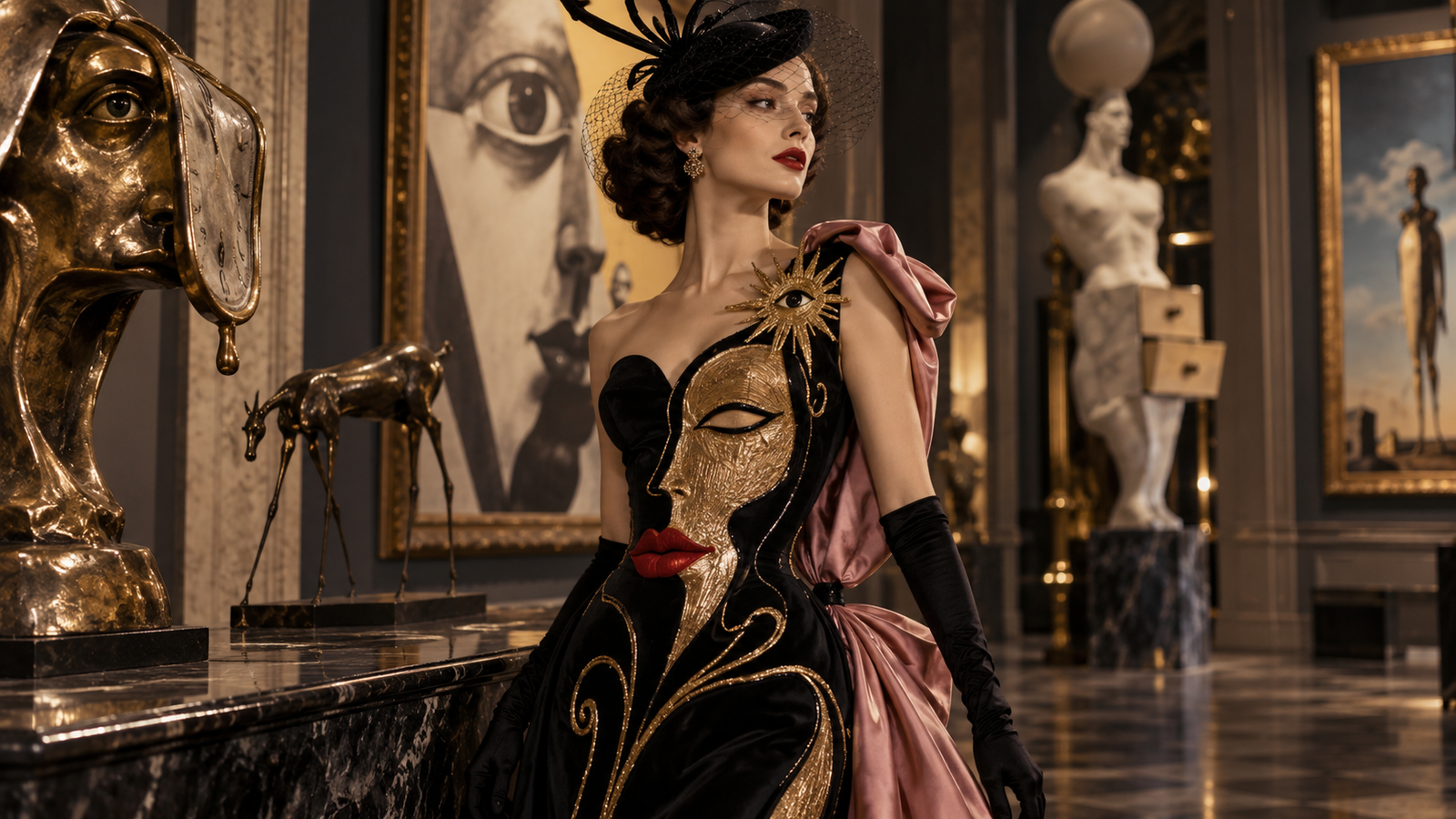 Recreación ilustrativa sobre la relación entre Elsa Schiaparelli, la moda y el surrealismo