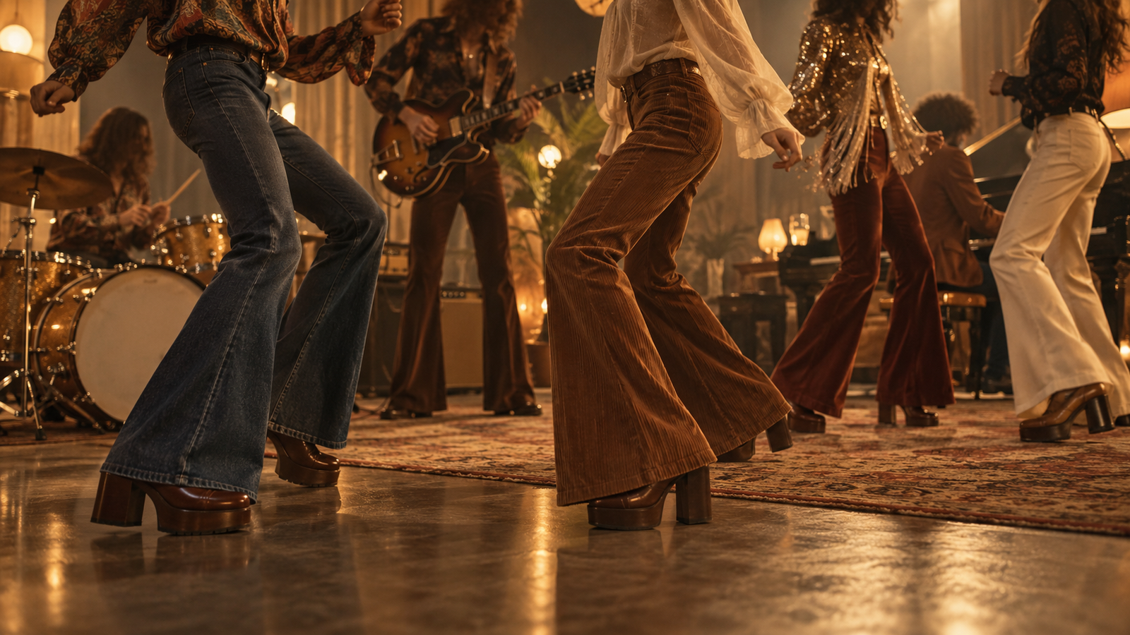 Pantalones de campana en la cultura de los años setenta